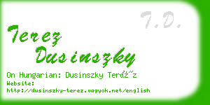 terez dusinszky business card